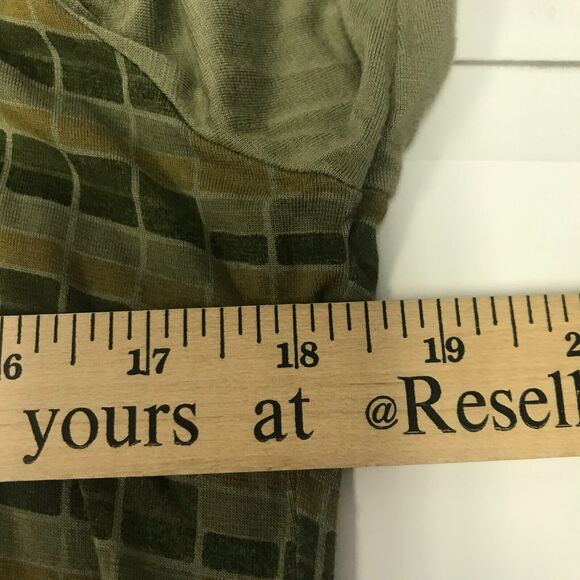 Vintage Red Tab Levis Raglan Top Womens Large Green Abstract Knit Scoop Neck Y2K - Picture 9 of 10